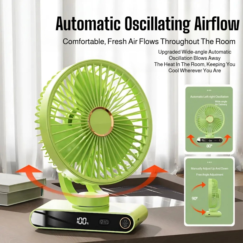 Office Technologies - Neuer Digitaler Display-Schwenkclip-Ventilator mit Intuitivem Nachtlicht