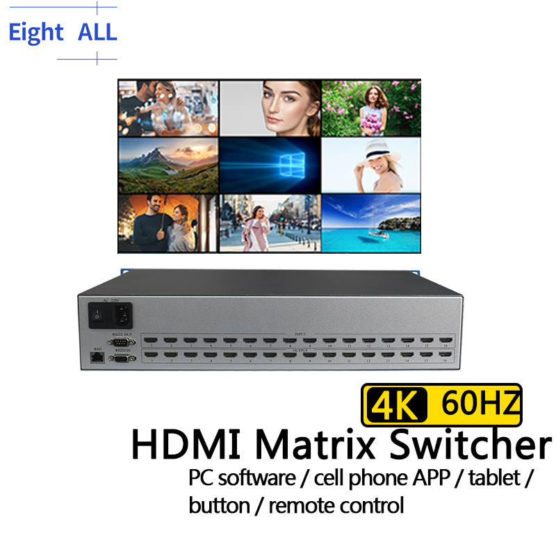 Power Over Ethernet - 4K@60 HDMI Matrix Switch 8x8 4x4